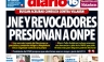 Conozca las portadas de los diarios peruanos para hoy sábado 10 de noviembre