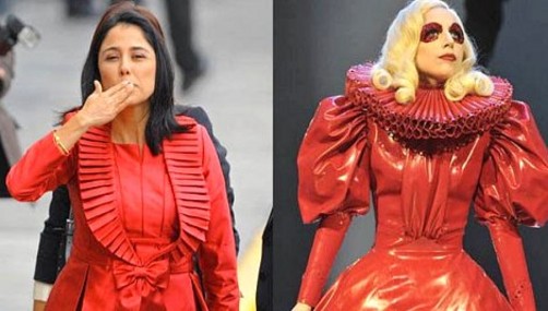 Look de Nadine Heredia es comparado con el de Lady Gaga