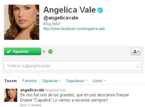 Angélica Vale lamenta la muerte de Capulina