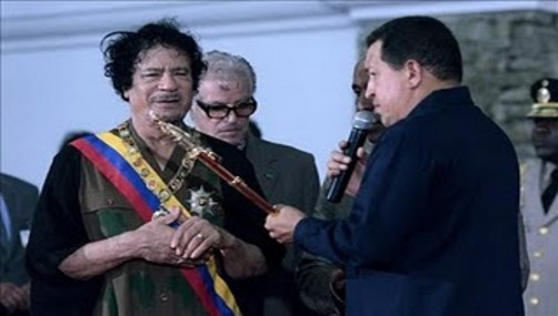 Apoyo a Libia de Hugo Chávez es reconocido por Muamar Gadafi