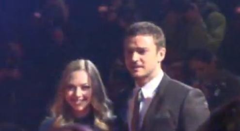 Justin Timberlake y Amanda Seyfried en la premier de 'In Time'