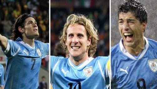 Forlán, Suárez y Cavani comandarán ataque de Uruguay