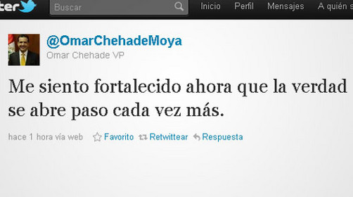 Chehade en Twitter: 'La verdad se abre paso cada vez más'