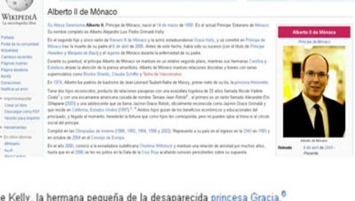 Wikipedia mata a Alberto de Mónaco a un día de su boda