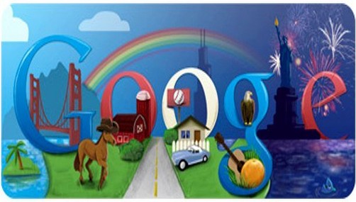 Google festejó el día de EE.UU a través de Twitter