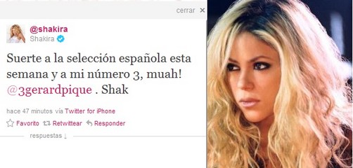 Shakira le desea suerte a Gerard Piqué