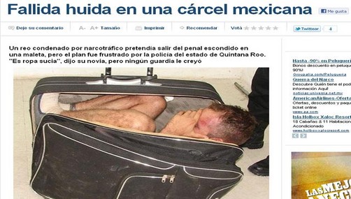 México: narcotraficante iba a escapar en maleta de prisión