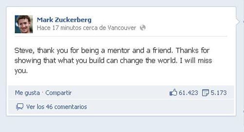 Bill Gates y Mark Zuckerberg: Extrañaremos a Steve Jobs