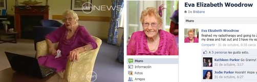 Anciana utiliza el Facebook a sus 100 años