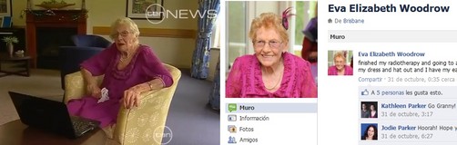 Anciana utiliza el Facebook a sus 100 años