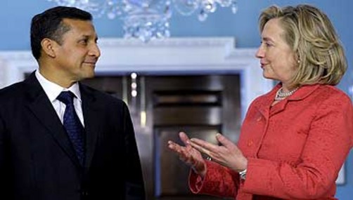 Hillary Clinton: 'EE UU quiere ser socio de Ollanta Humala'