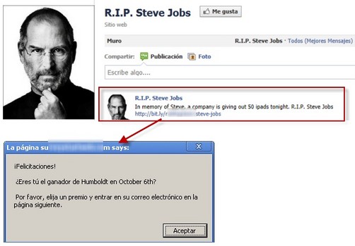 Utilizan muerte de Steve Jobs para propagar virus