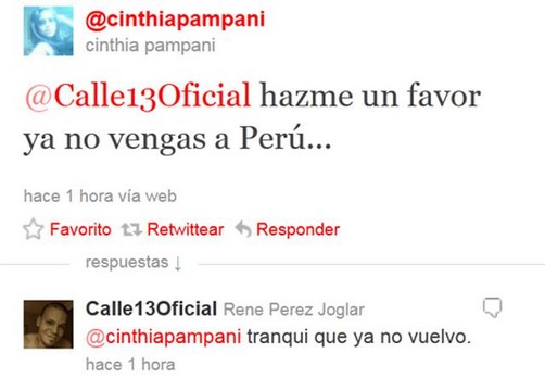 Calle 13: 'No volveremos al Perú'