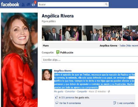 Angélica Rivera desaprueba la actitud de su hijastra