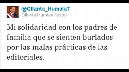 Ollanta Humala criticó a editoriales por altos precios