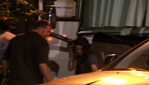 Kristen Stewart visita a Robertt Pattinson en el set de Cosmopolis