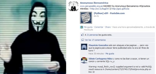 Página Web del Partido de Alejandro Toledo sufre ataque de Anonymous