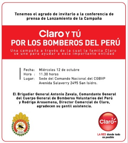 Claro se suma a campaña a favor de los bomberos