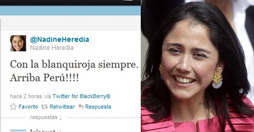 Nadine Heredia deseó suerte a la selección peruana