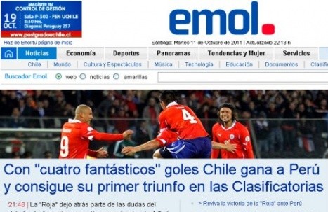 Chile clavó a Perú 'cuatro fantásticos' goles, según prensa chilena