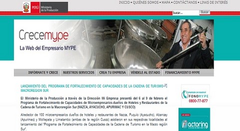 Crece Mype, el portal del Gobierno peruano para emprendedores