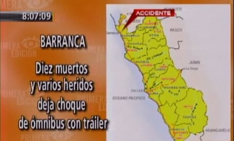 Accidente en Barranca deja doce muertos y varios heridos