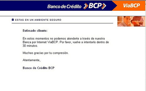 Crean copia de página del Banco de Crédito