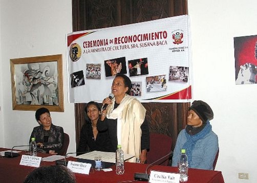 Ministra Susana Baca homenajeada por Mesa de Trabajo Afroperuana del Congreso