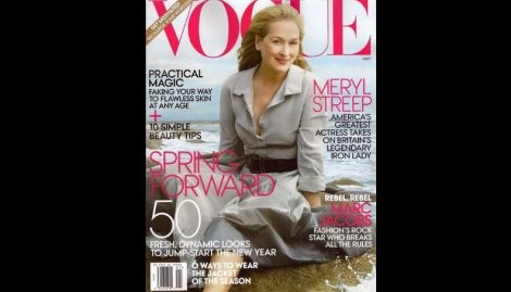 Meryl Streep aparece por primera vez en portada de revista Vogue