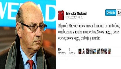 Selección peruana vía Twitter: 'Sergio Markarián es un ser humano y puede equivocarse como todos'