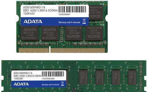 ADATA presenta los nuevos módulos de memoria DDR3-1600 de 8GB