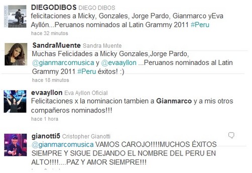 Llueven los saludos a artistas peruanos nominados al Grammy