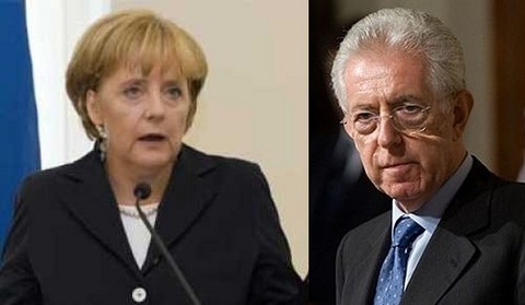 Monti y Merkel preparan un pacto fiscal simultáneo