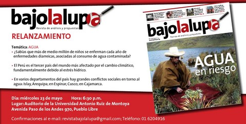 Nueva edición de revista Bajo la Lupa aborda problemática del agua