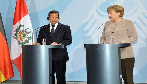Presidente Humala se reunió con canciller alemana Angela Merkel