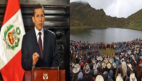 Por protestas: Conga cambió y Humala bajó