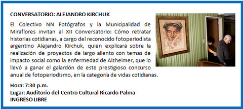 Agenda Cultural de Municipalidad de Miraflores: Conversatorio, Alejandro Kirchuk