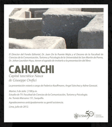 Universidad San Martín de Porres publica investigación arqueológica de Cahuachi, capital teocrática de Nasca