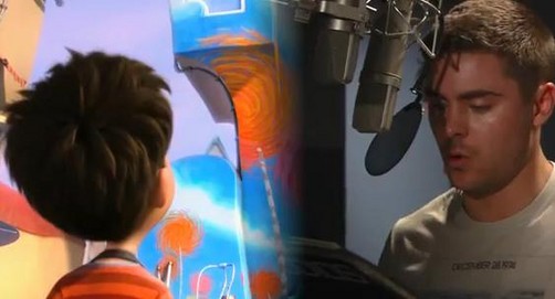 Zac Efron en el detrás de cámaras del film 'Dr. Seuss The Lorax'
