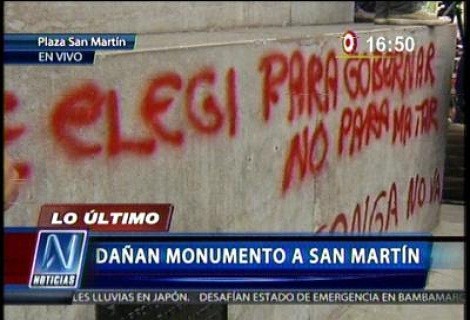 Cinco personas fueron detenidas tras la manifestación en la plaza San Martín