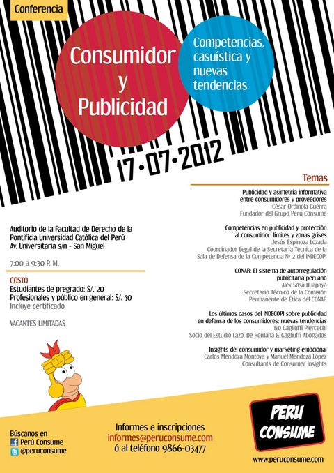 Perú Consume presenta conferencia 'Consumidor y Publicidad: competencias, casuística y nuevas tendencias'