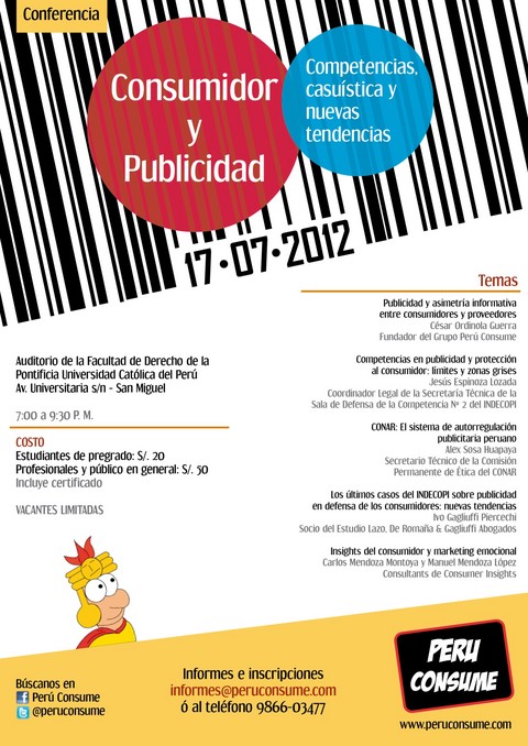 Perú Consume presenta conferencia 'Consumidor y Publicidad: competencias, casuística y nuevas tendencias'