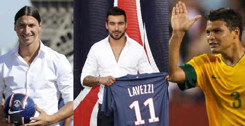 Paris Saint Germain invirtió 93 millones de euros en sus contratar a Ibrahimovic, Lavezzi y Silva