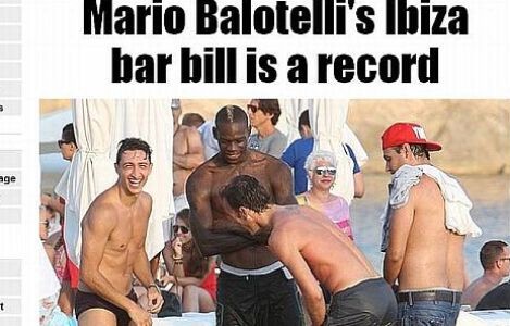 Mario Balotelli gastó más de 12 mil dólares divirtiendose en un bar de Ibiza