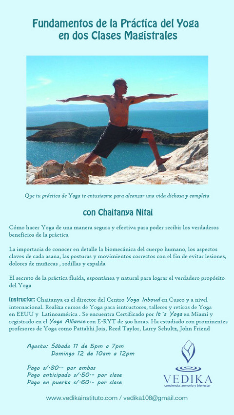 Clases Magistrales de Yoga con Chaitanya Nitai de Cusco