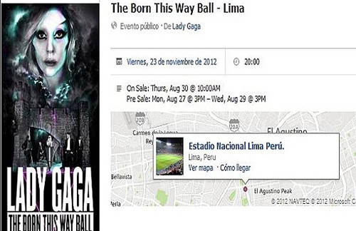 ¿Vendrá?: Lady Gaga borró de Facebook su espectáculo en Lima