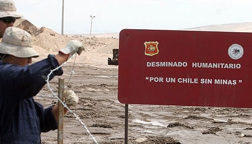 Mina antipersonal explotó frenta a un  militar de la Armada chilena