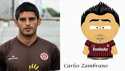 Hinchas del Eintracht Frankfurt hicieron una caricatura de Carlos Zambrano