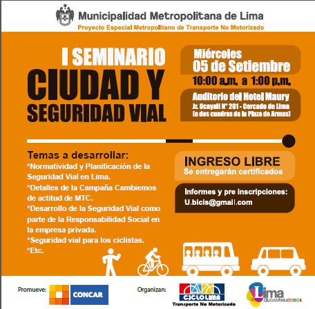 Invitación a I Seminario: Ciudad y Seguridad Vial