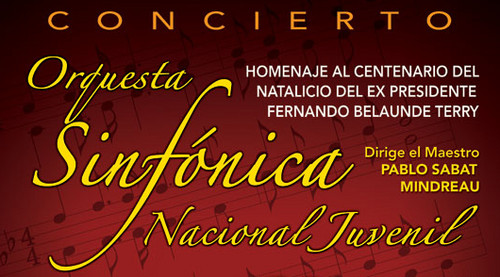 Orquesta Sinfónica Nacional Juvenil ofrecerá Concierto en Homenaje al Centenario del Natalicio del Ex Presidente Fernando Belaunde